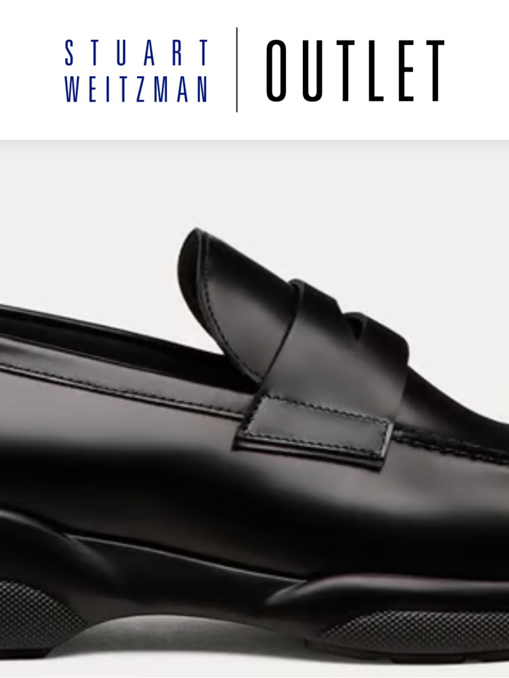 Stuart Weitzman Black Leather Penny Slip-On Loafers